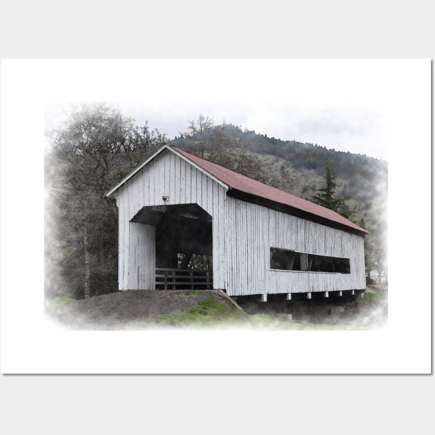 The Red Roof Covered Bridge Wall Art by KirtTisdale